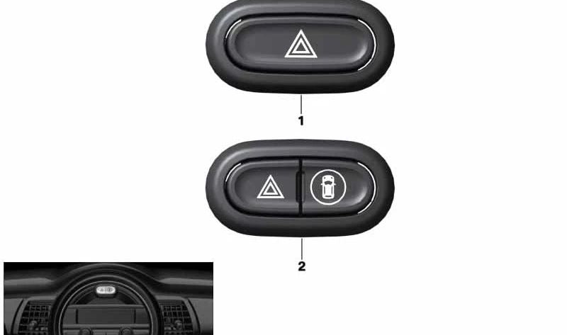 Interruptor sistema asistencia al conductor OEM 61315A68110 para MINI F56 LCI, F55 LCI, F54 LCI, F57 LCI, F60 LCI... y más. Original MINI.