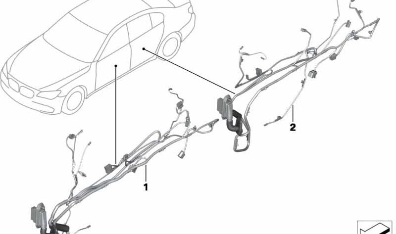 OM 61129303641 mazza per cavo della porta di accompagnamento per BMW F07. BMW originale.