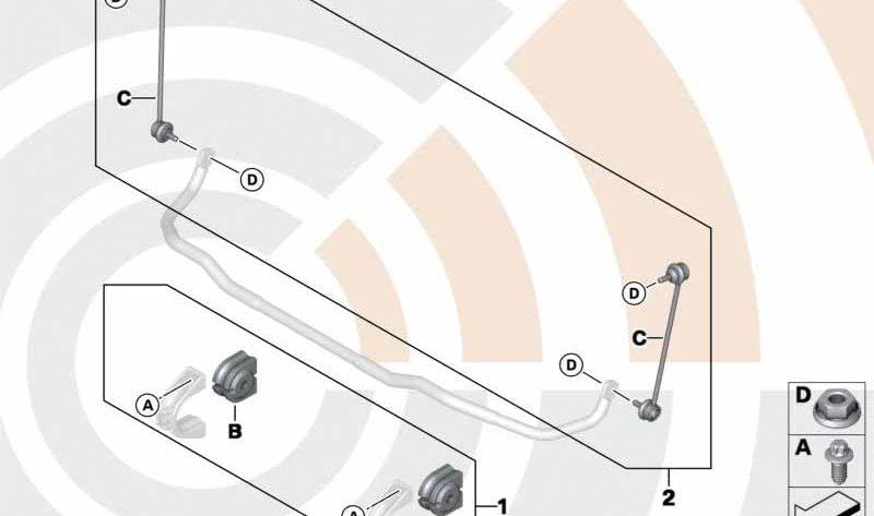 Gummi -Support -Reparaturkit für BMW X3 E83, E83N (OEM 31352357880). Original BMW
