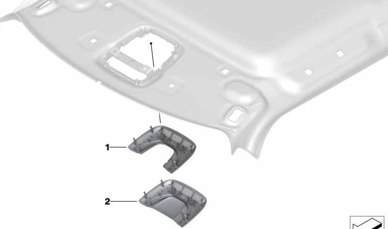 Moldura centro de funciones techo gris OEM 61319291833 para MINI F56, F55, Clubman F54, Countryman F60... y más. Original MINI.