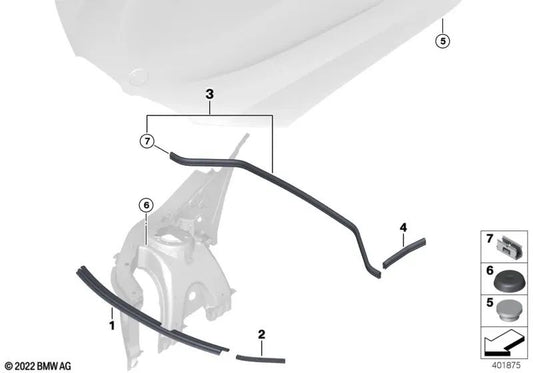 Clip de fijación OEM 51767294337 para BMW X3 F25, X4 F26. Original BMW.