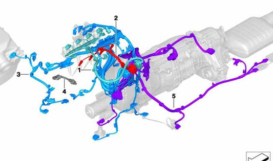 Cableado eléctrico del motor OEM 12519888917 para BMW G01, G02. Original BMW.