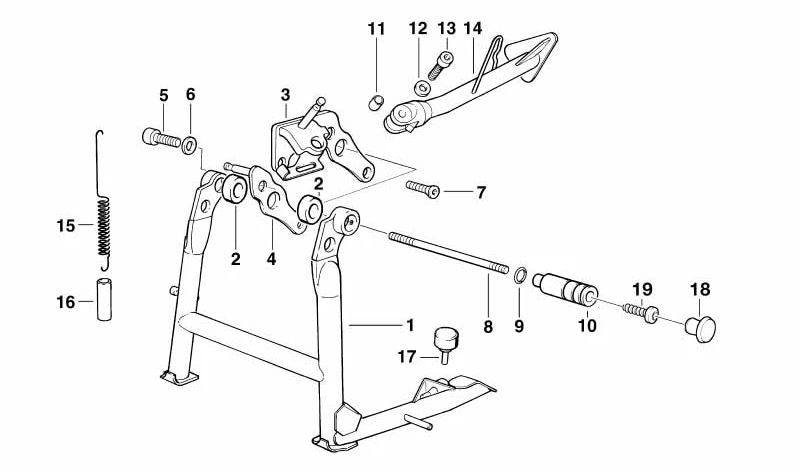 Soporte izquierdo OEM 46522325381 para motos BMW R1100GS, R1100R, R1100RS, R1100RT, R850GS, R850R, R850RT. Original BMW Motorrad.