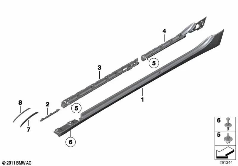 Ricezione sinistra per la BMW 5 F07 Series, F07N (OEM 51177201253). BMW originale