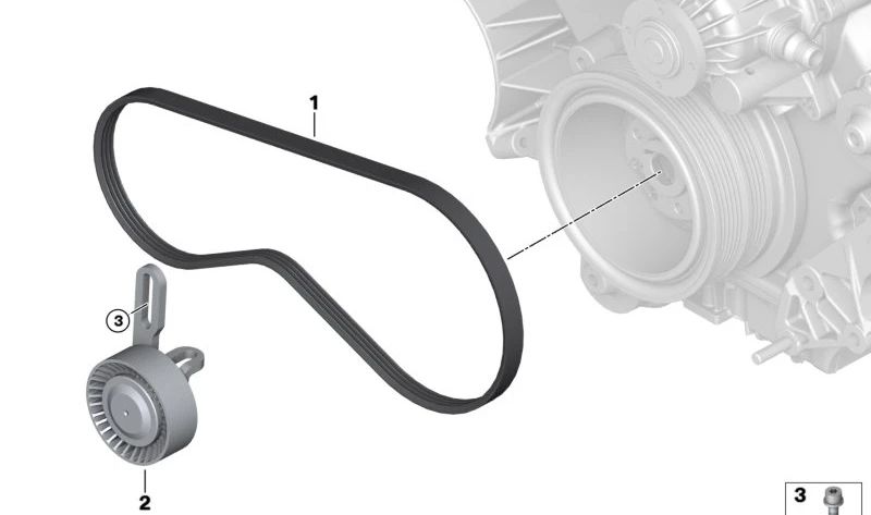 Tensor de correa OEM 11287546163 para BMW X5 E70 4.8i (N62T) con cambio automático y tracción total. Compatible con modelos fabricados entre 2006 y 2010. Original BMW.