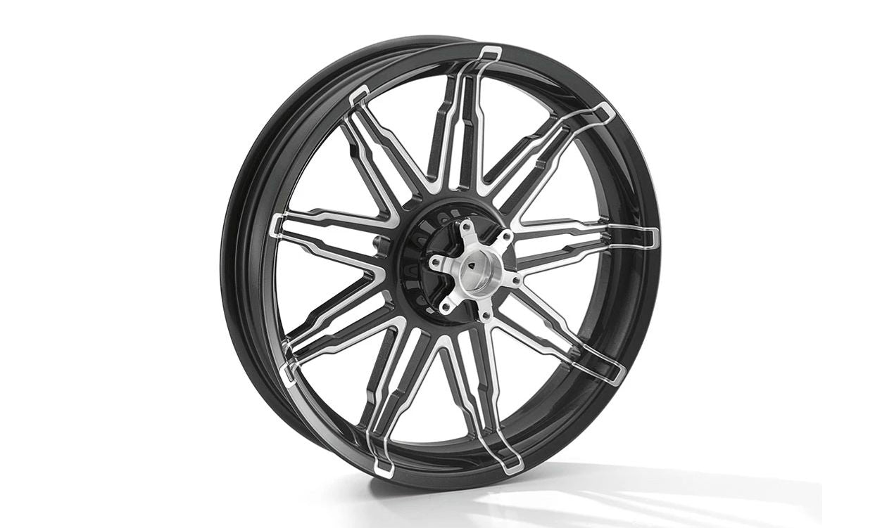 Llanta trasera forjada Classic Orbitgray 6,0x17 OEM 77218555597 para motos BMW K1600GT, K1600GTL, K1600 Bagger. Original BMW Motorrad.