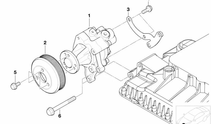 Pompe de direction assistée OEM 32416752004 pour BMW E38 740d. BMW d'origine.