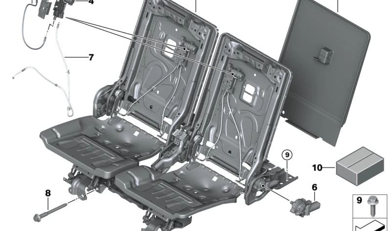 Revestimiento pared trasera 3ª fila de asientos derecha para BMW X7 G07, G07N (OEM 52307499842). Original BMW