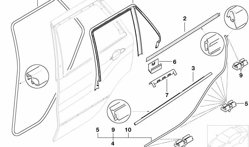 Clamp for BMW X5 E53 (OEM 51337008409). Original BMW