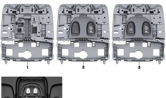 Centro de funciones del techo OEM 61316999318 para MINI F56, F55, Clubman F54, Countryman F60... y más. Original MINI.
