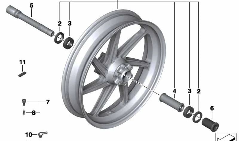 Blue Front HP 3.5x17 OEM 36318551661 para BMW Motorrad HP4 (SK42, HP4) 2012-2014. Pneu BMW Motorrad original.