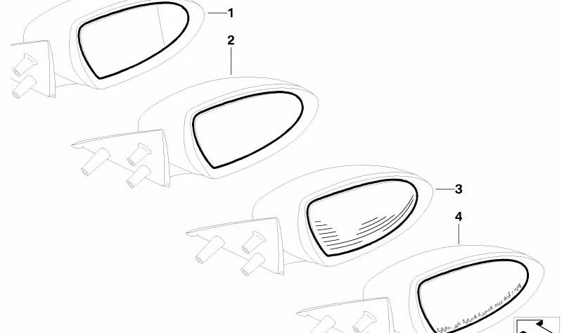 RETROVISOR RIGHT HEATING CONVXO OEM 51168040916 FOR BMW E60, E61, E63, E64. Original BMW.