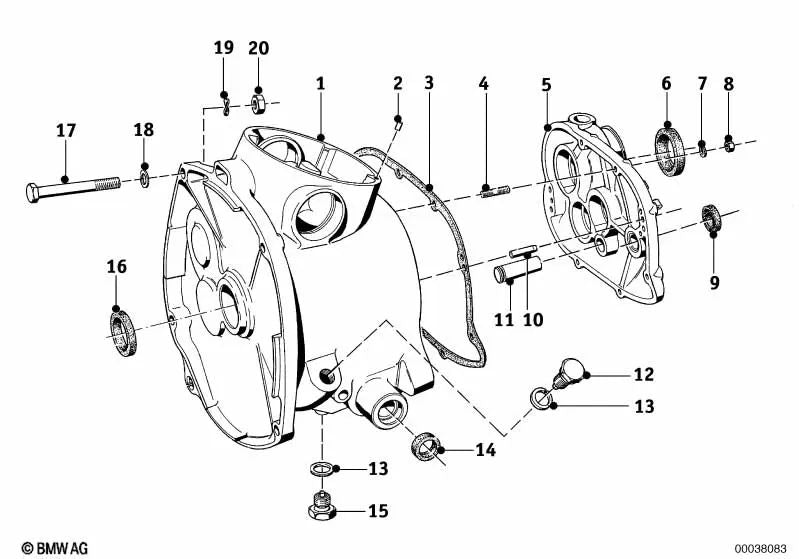 Asbestfreie Bremsendichtung OEM 23111338646 für BMW Motorräder R50, R60, R69, R50/5, R60/5, R75/5, R60/6, R75/6, R60/7, R69 S. Original BMW Motorrad.