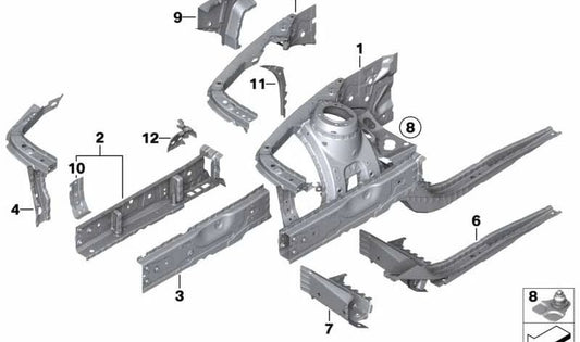 RIGHT FRONT OEM 41007416344 for BMW F20, F21, F22, F23, F87, F30, F31, F34, F80, F32, F33, F36, F82, F83. Original BMW.