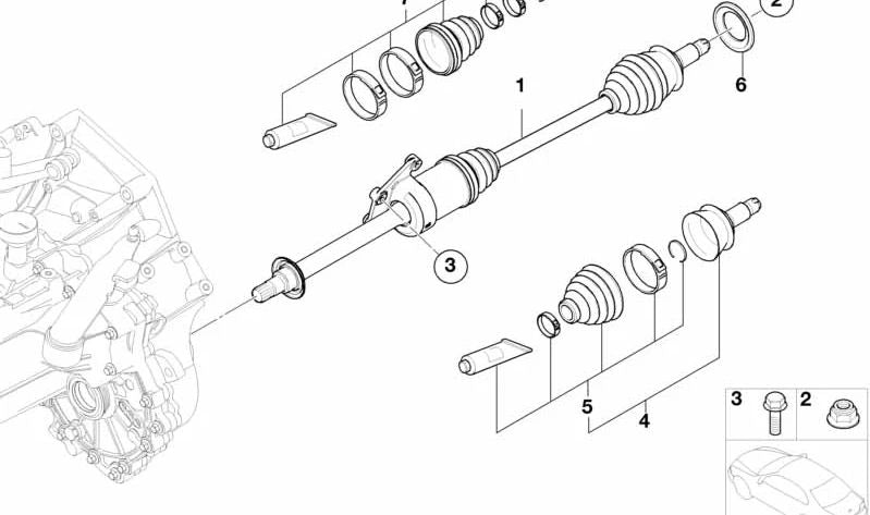 Tuerca hexagonal con brida OEM 31106773005 para MINI R50, R53, R56, Clubman R55, Cabrio R52, Countryman R60... y más. Original MINI.