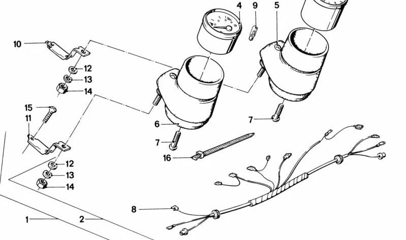 Fiação para instrumentos adicionais OEM 61121243707 para BMW E12, E21, E23, E24, E26, E28. BMW original.