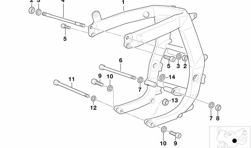 M10x1,25x240 Vis de cylindre OEM 07119903145 pour BMW Motorrad R 1100 S (R259). Compatible avec les modèles fabriqués entre 1998 et 2005. Pièce originale BMW Motorrad.