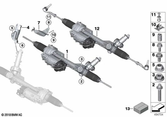 Wärmeisolierende Platte für Lenkgetriebe OEM 32106792750 für BMW F20, F30, F32, F36... und mehr. Original BMW.