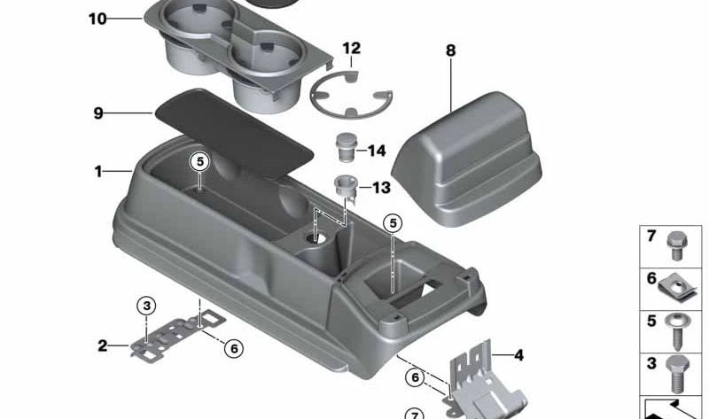 Soporte de bebidas OEM 51169812557 para MINI Countryman R60, Paceman R61 (2010-2016). Original MINI.