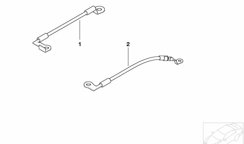 Cable de masa bisagra/portón trasero izquierdo OEM 61126903955 para BMW E46. Original BMW.