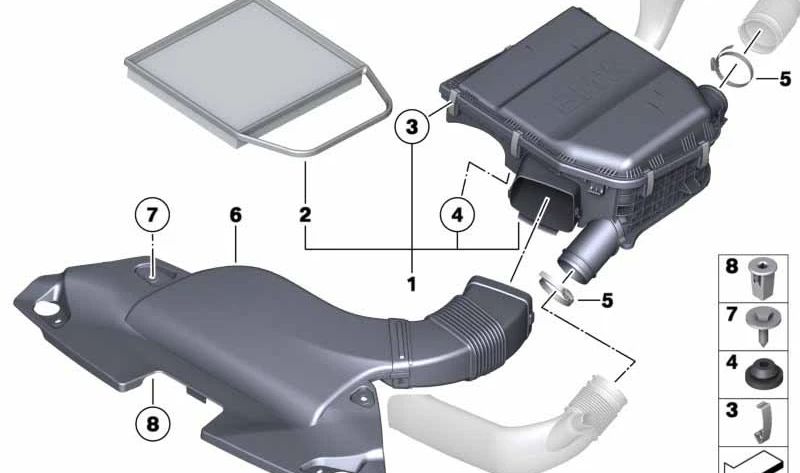 Clip de sujeción OEM 13717576676 para BMW E82, E88, E90, E91, E92, E93, E60, E61, E89. Original BMW.