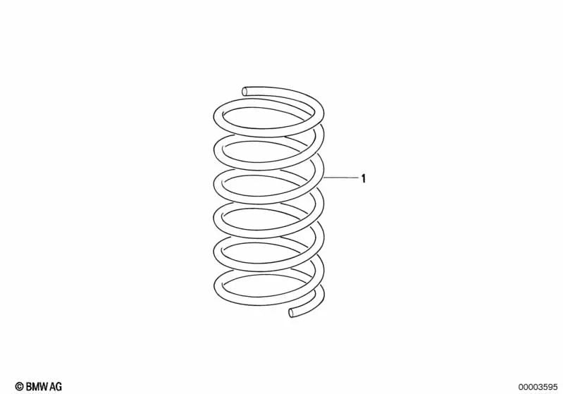 Muelle helicoidal para BMW E34 (OEM 31331134400). Original BMW.