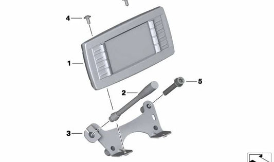 Soporte panel de mando de radio OEM 65618382546 para motos BMW F 850 GS, F 900 GS. Original BMW Motorrad.
