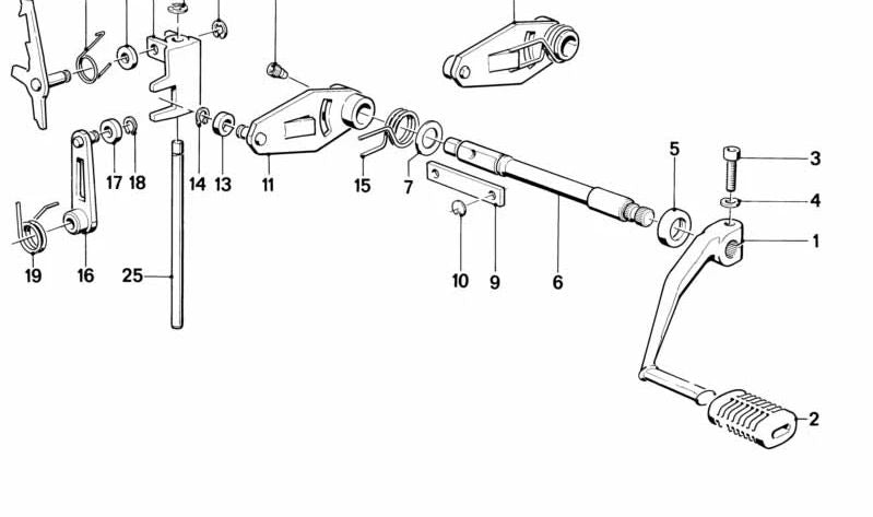 Palanca de cambios negra OEM 23311457420 para motos BMW K75, K75 S, K75 RT. Original BMW Motorrad.