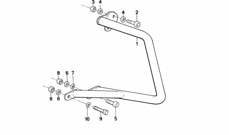 Protettore posteriore sinistro Chrome OEM 46712303585 per BMW C 600 Sport K18, C 650 GT K19. BMW originale.