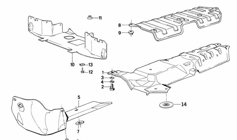 Engine compartment protection OEM 51711923771 for BMW E30. Original BMW.