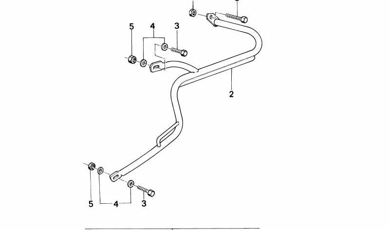 OEM 46542303525 Supporto della valigia laterale sinistra per BMW Motorrad R100RS, R100RT, R65tic, R80, R80RT, R65. BMW originale.