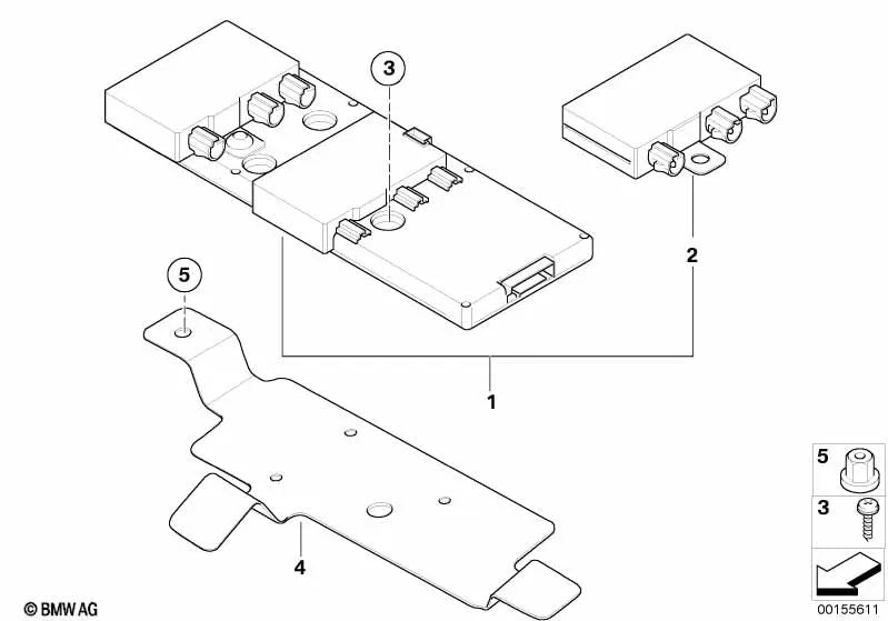 Amplificateur d'antenne de lunette arrière pour BMW E65, E66 (OEM 65209167134). BMW d'origine.