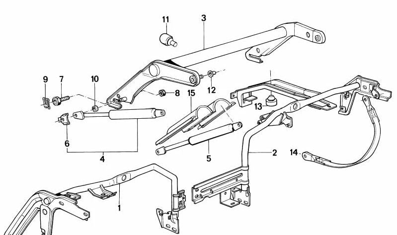 Tailgate gas strut OEM 51161948137 for BMW 7 Series (E32). Original BMW.