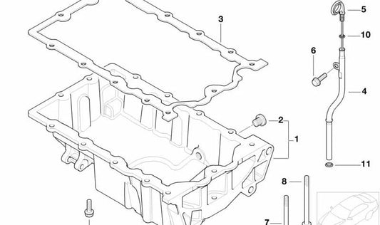 Ring or for OEM Oil Carter 11437513891 for Mini R50, R52, R53 with W10 engine. Original Mini.