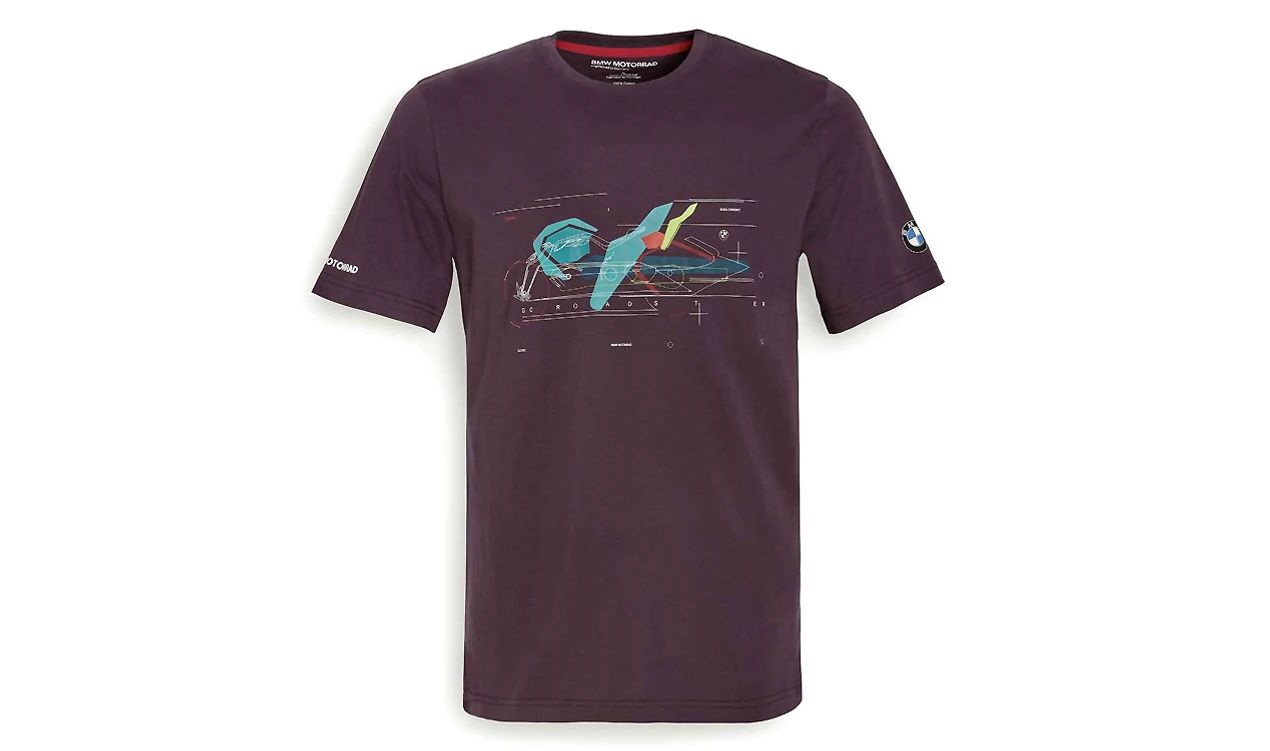 Camiseta DC Roadster berenjena talla S OEM 76617923112 para BMW. Original BMW Motorrad.