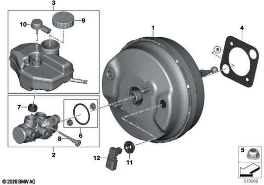 Brake Force Booster Repair Kit OEM 34336875172 for BMW 6 Series G32, 7 Series G11, G12, X3 G01, X4 G02... and more. Genuine BMW.
