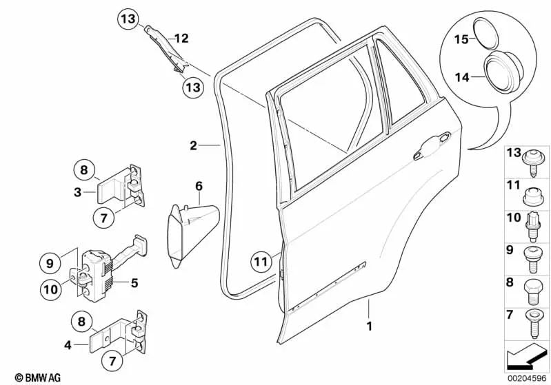 Tule Puerta Trasera para BMW X5 E70, E70N (OEM 51227263447). Original BMW