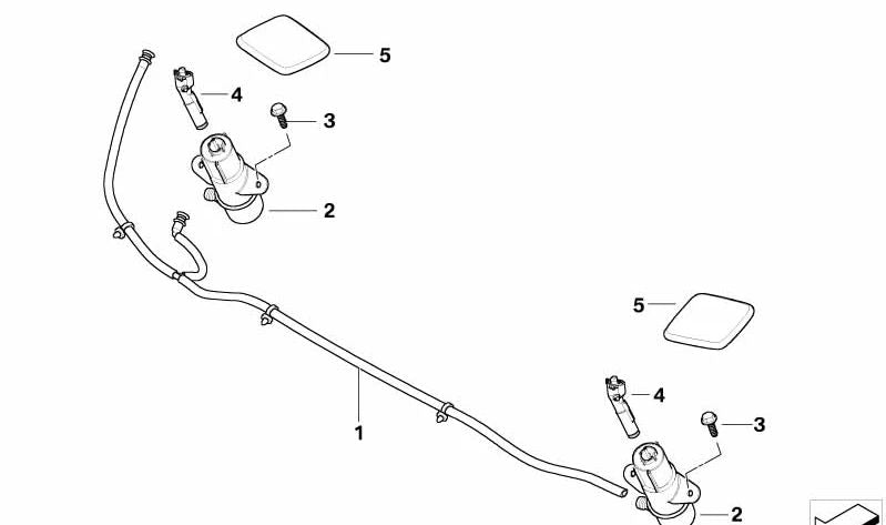 Tubo de lavado de faros OEM 61677892579 para BMW E82, E88. Original BMW.