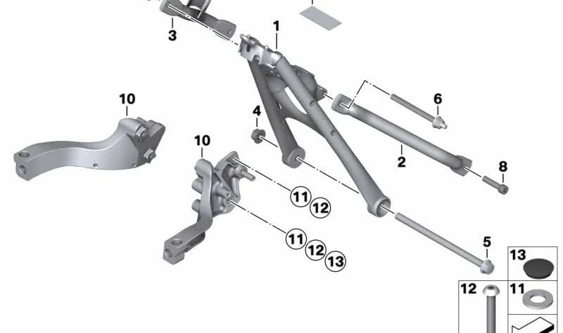 Soporte de carenado izquierdo OEM 46637706059 para BMW Motorrad HP2 Enduro, HP2 Megamoto, HP2 Sport. Original BMW Motorrad.