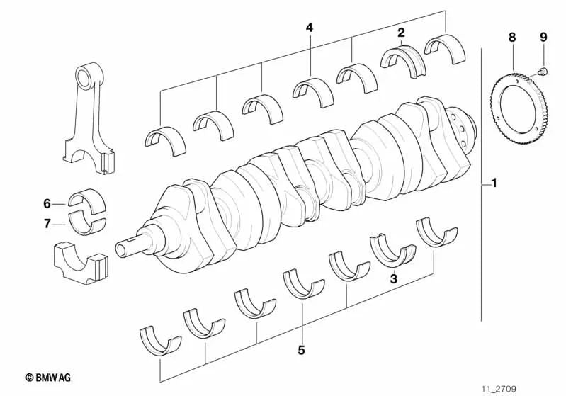 Casquillo de cojinete con guía blanco OEM 11211706831 para BMW E21, E30, E36, E46, E12, E28, E34, E39, E38, Z1, Z3, Z4... y más. Original BMW.