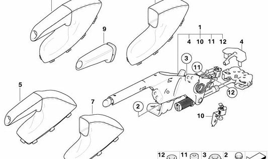 Handbrake lever for BMW E83, E83N (OEM 34403427960). Original BMW