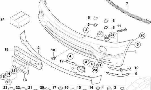 Pare-brise avant gauche Escobilla OEM 61678252745 pour BMW X5 E53. BMW d'origine.