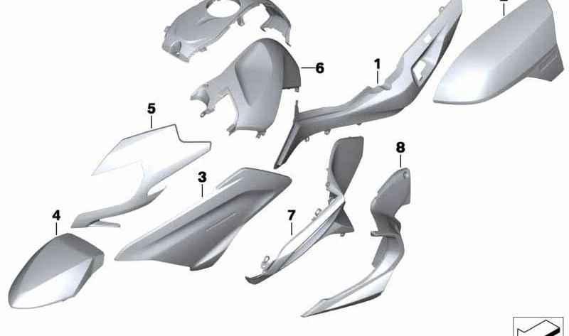 Couvercle de réservoir central gris granit OEM 46638557838 pour BMW R1200RT, R1250RT. BMW Motorrad d'origine.