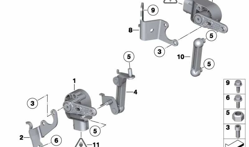 Soporte sensor de nivel de altura derecho OEM 37146781362 para BMW F07, F07N, F10, F10N, F11, F11N, F18N, F06, F06N, F12, F12N, F13, F13N, F01, F01N, F02, F02N, F04. Original BMW.