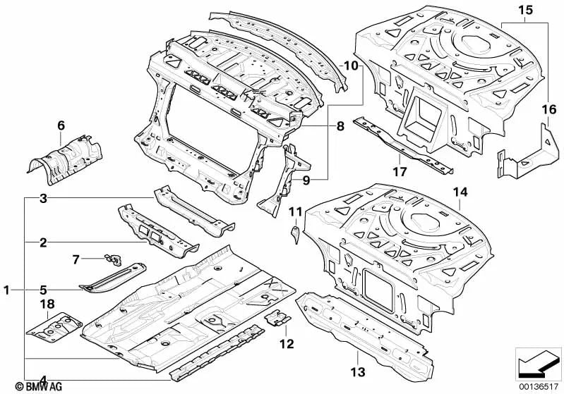Console do banco dianteiro esquerdo para BMW E63, E63N, E64, E64N (OEM 41127125181). BMW original