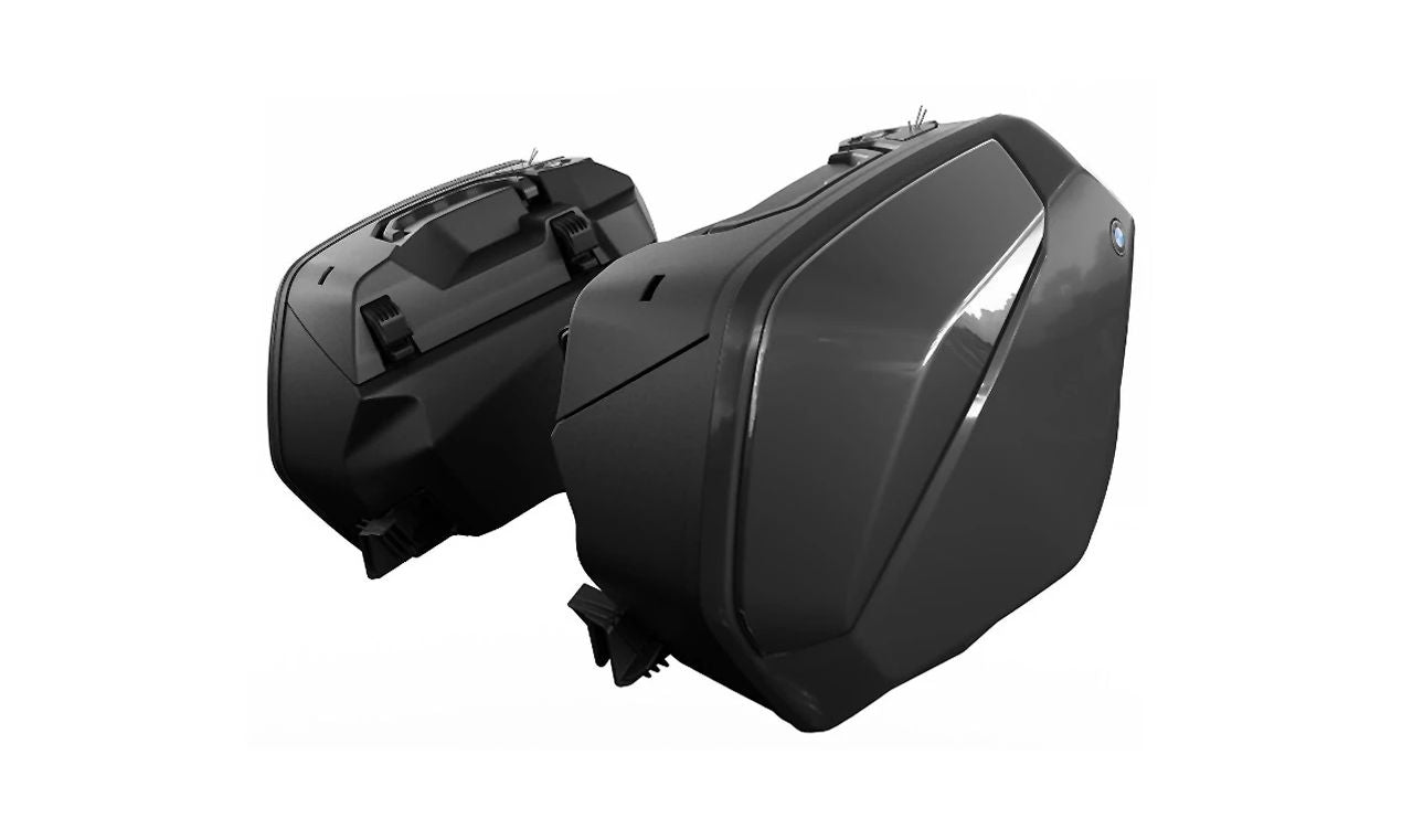 Maleta lateral rígida 30L derecha OEM 77418392340 para BMW Motorrad S 1000 XR (SK69, 0E41, 240P) 2019–2023. Impermeable, cierre con llave. Original BMW Motorrad.