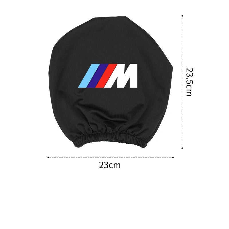Funda Elástica para Reposacabezas con Logo ///M – Algodón, Lavable, Universal y Antisuciedad