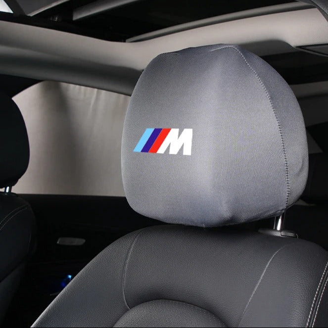 Funda Elástica para Reposacabezas con Logo ///M – Algodón, Lavable, Universal y Antisuciedad