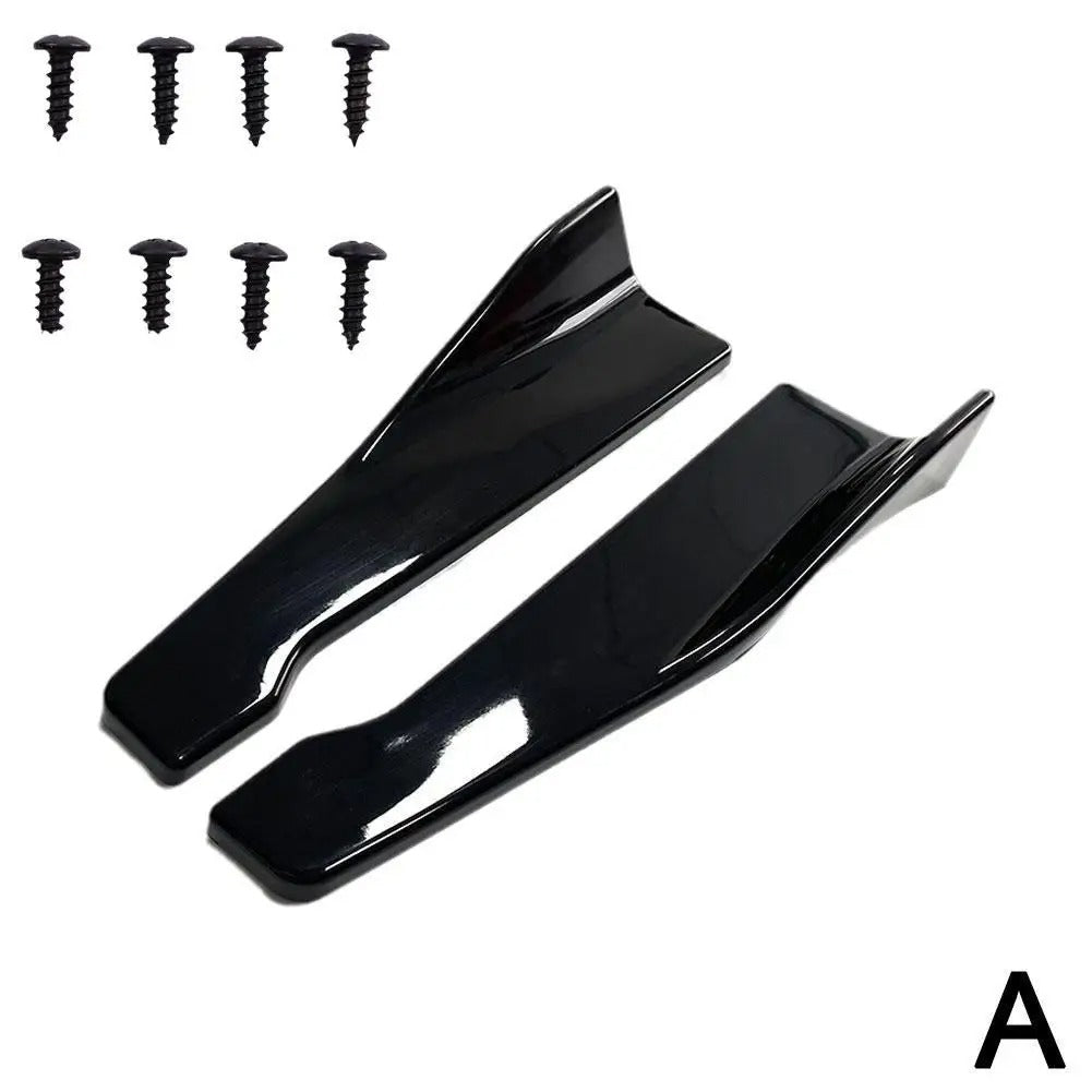 Alerones Universales 48 cm para BMW, para Parachoques trasero o Faldones Laterales (Negro Brillante o Carbono)