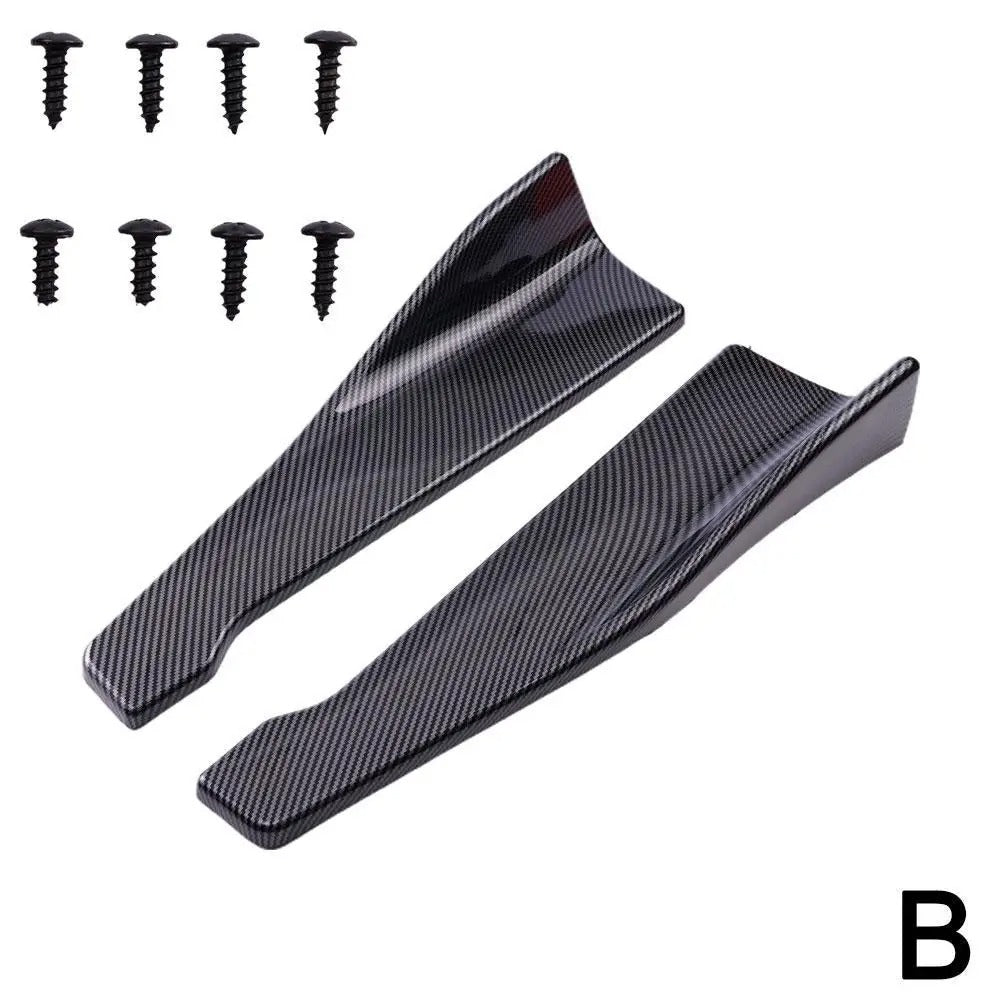 Alerones Universales 48 cm para BMW, para Parachoques trasero o Faldones Laterales (Negro Brillante o Carbono)